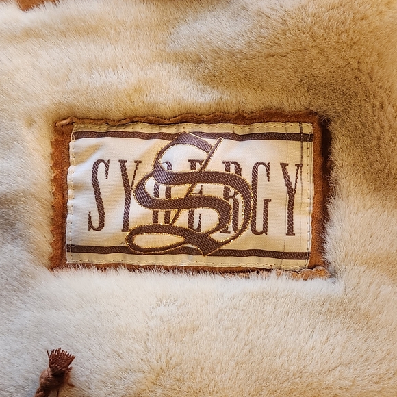 Vintage Synergy Suede Genuine Leather Womens Coat - Picture 14 of 16